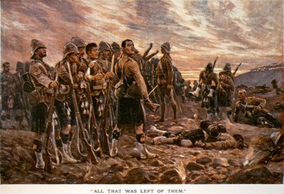 「残されたすべてのもの」：1899年のマガーフォンテインの戦い後のブラックウォッチ 作： Richard Caton Woodville junior